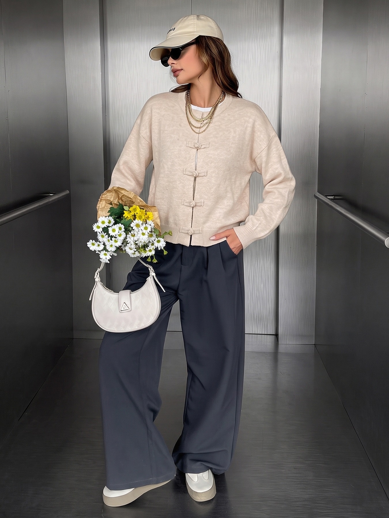 Women's Frog Button Knit Cardigan