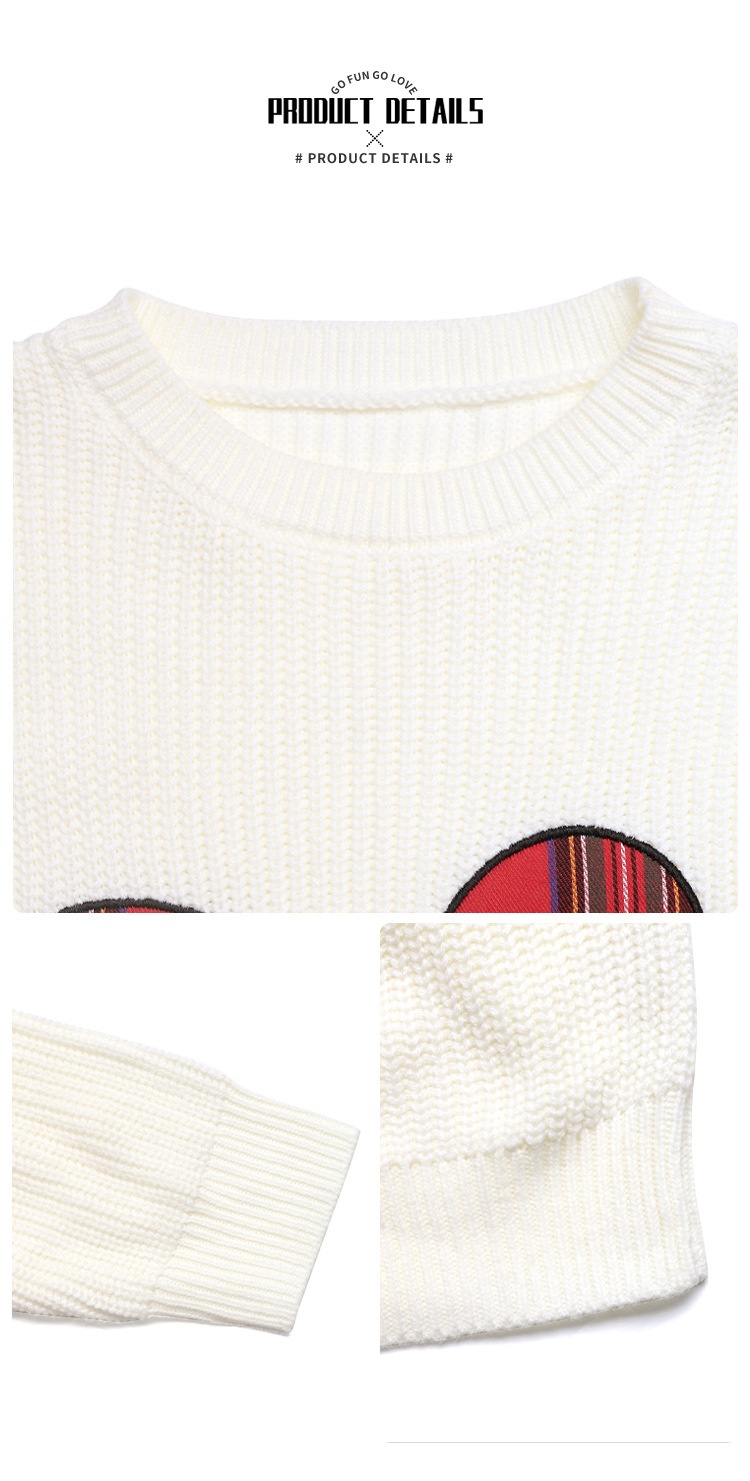 Women's Plaid Bow Crewneck Knit Sweater