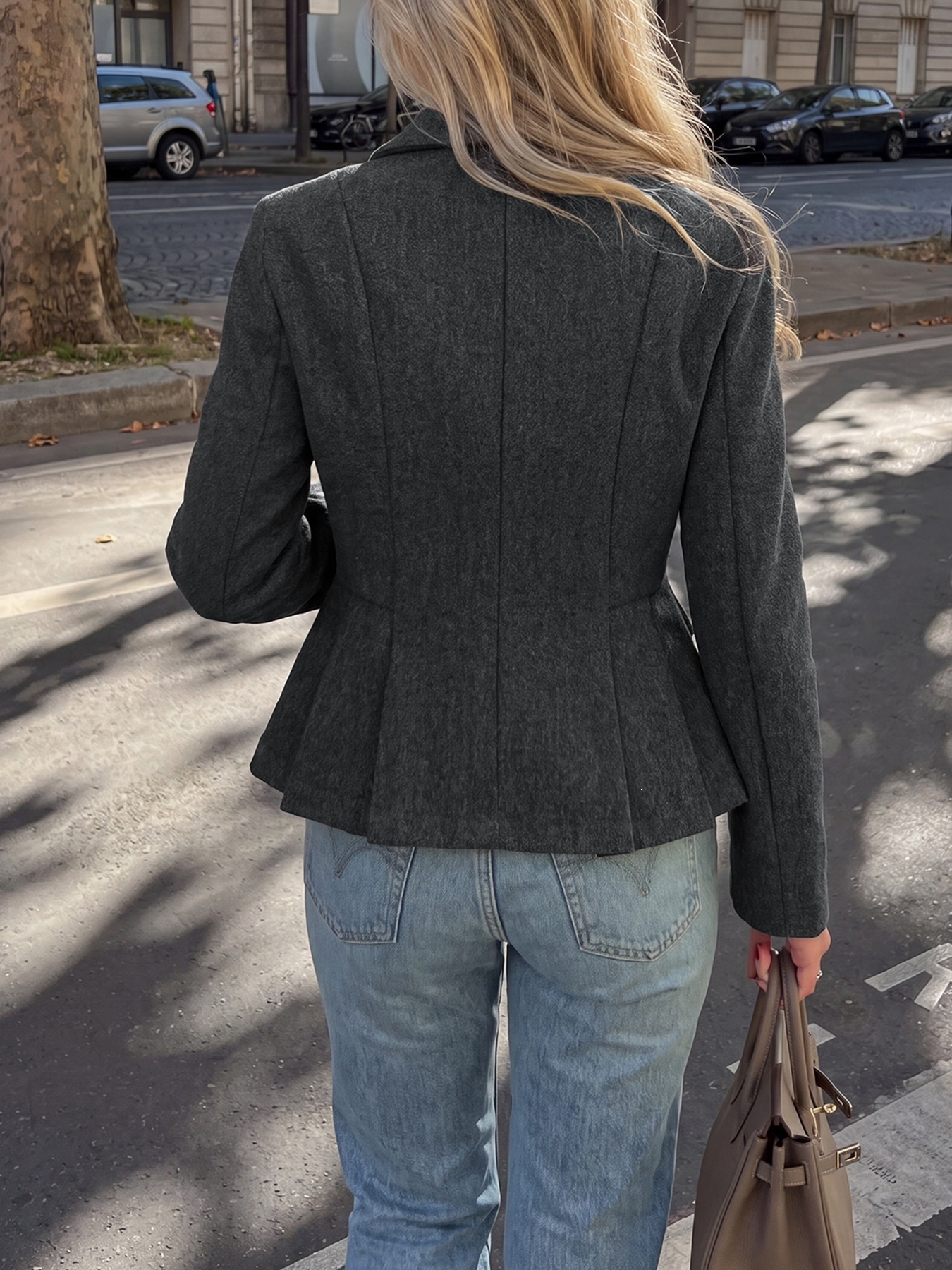 Women's Double Breasted Peplum Blazer