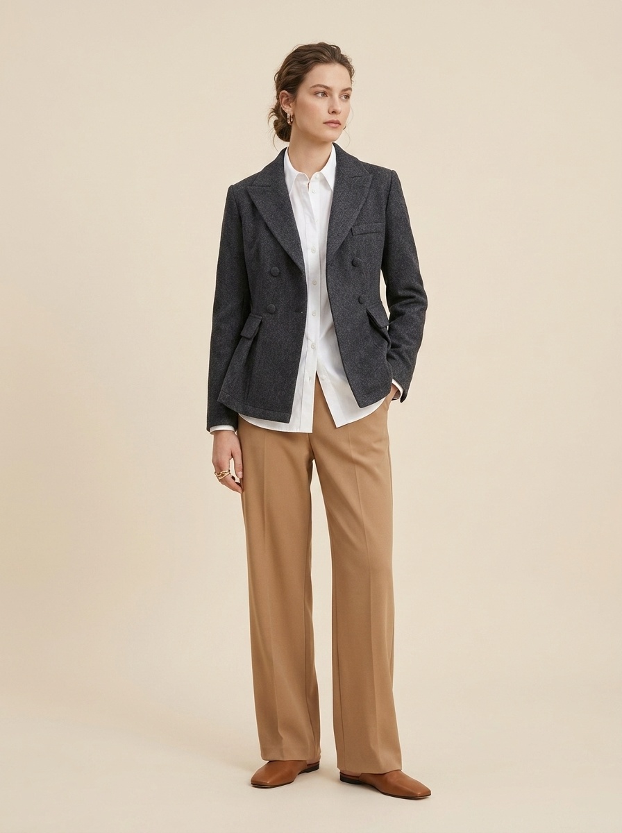 Women's Double Breasted Peplum Blazer