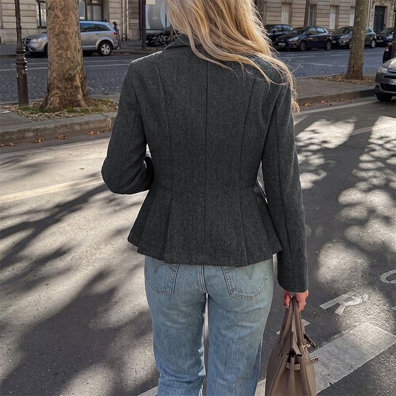 Women's Double Breasted Peplum Blazer
