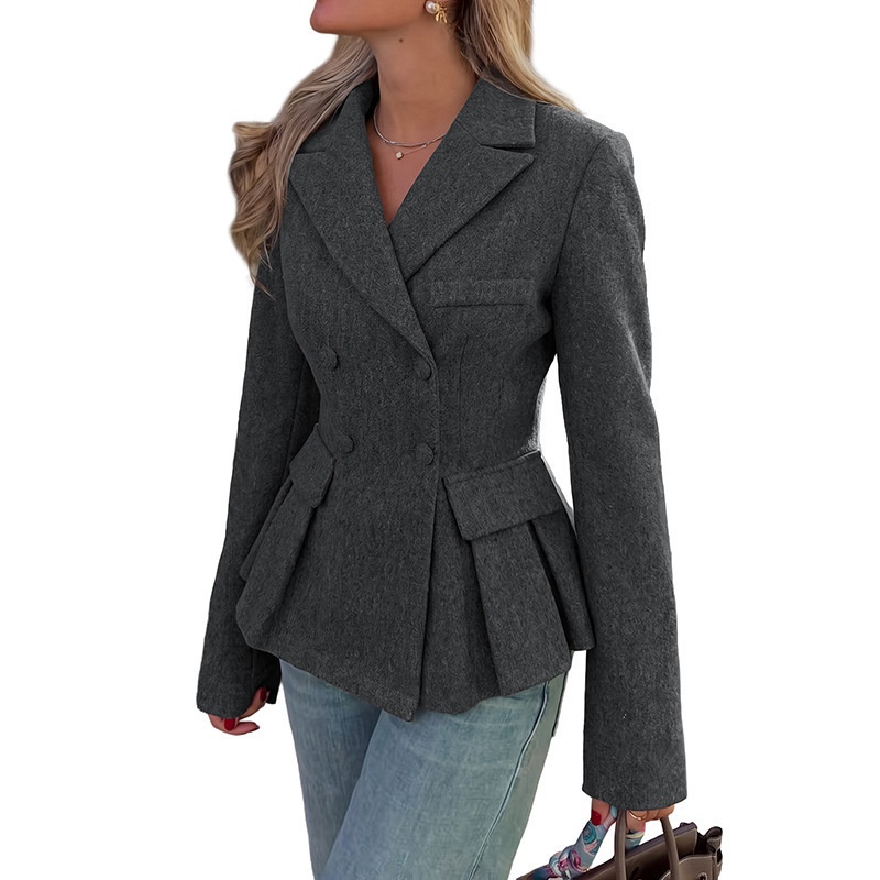Women's Double Breasted Peplum Blazer