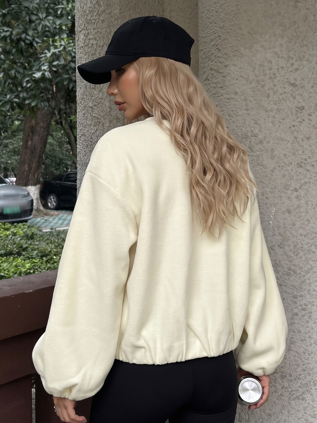 Women's Fleece Zip-Up Bomber Jacket
