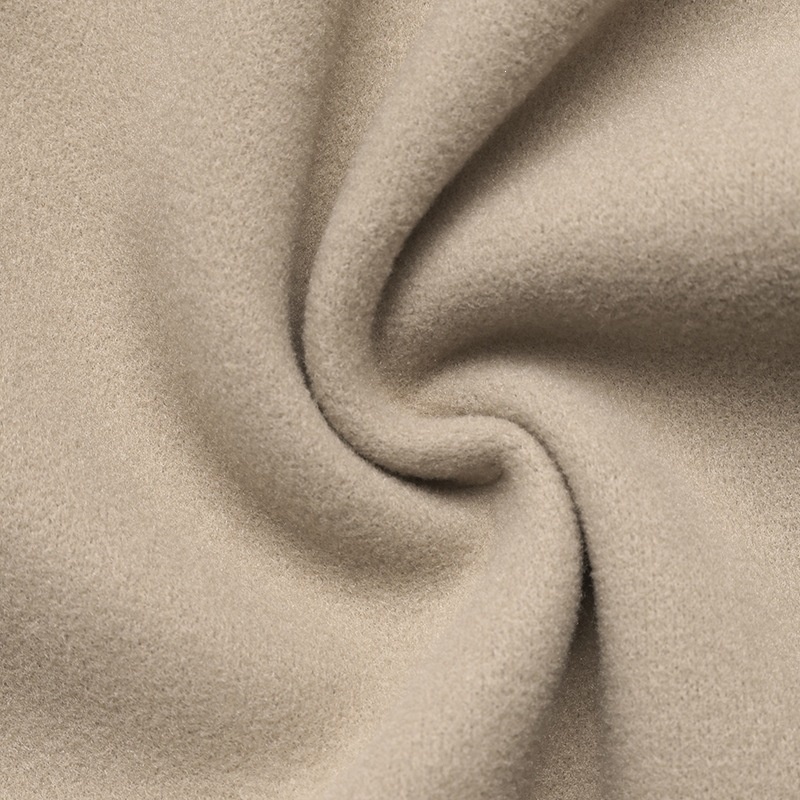 Women's Beige Button-Front Cropped Woolen Jacket