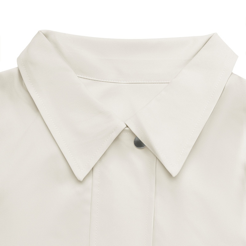 Off-White Zip-Up Bomber Jacket with Elastic Hem