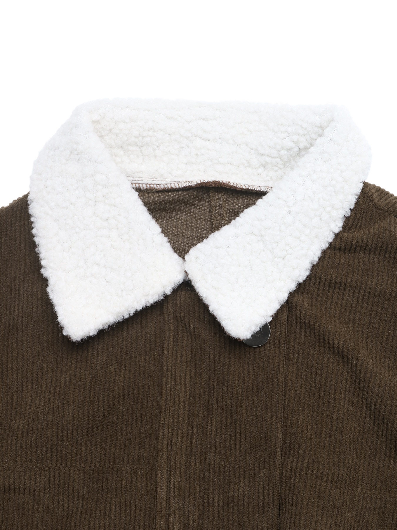 Women's Corduroy Crop Jacket with Sherpa Collar
