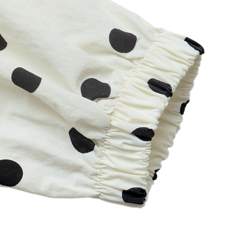 Women's Polka Dot Stand Collar Button-Up Jacket
