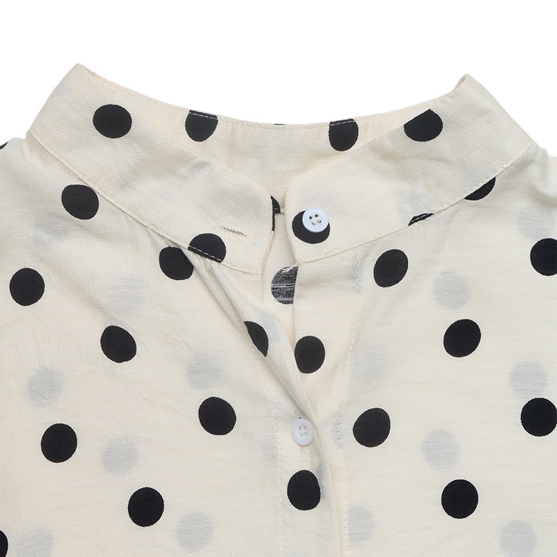 Women's Polka Dot Long Sleeve Button-Up Shirt