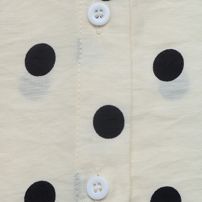 Women's Polka Dot Long Sleeve Button-Up Shirt