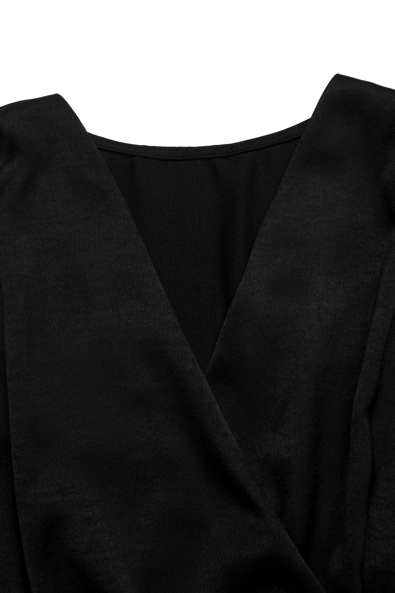 Women's V-Neck Belted Peplum Blouse
