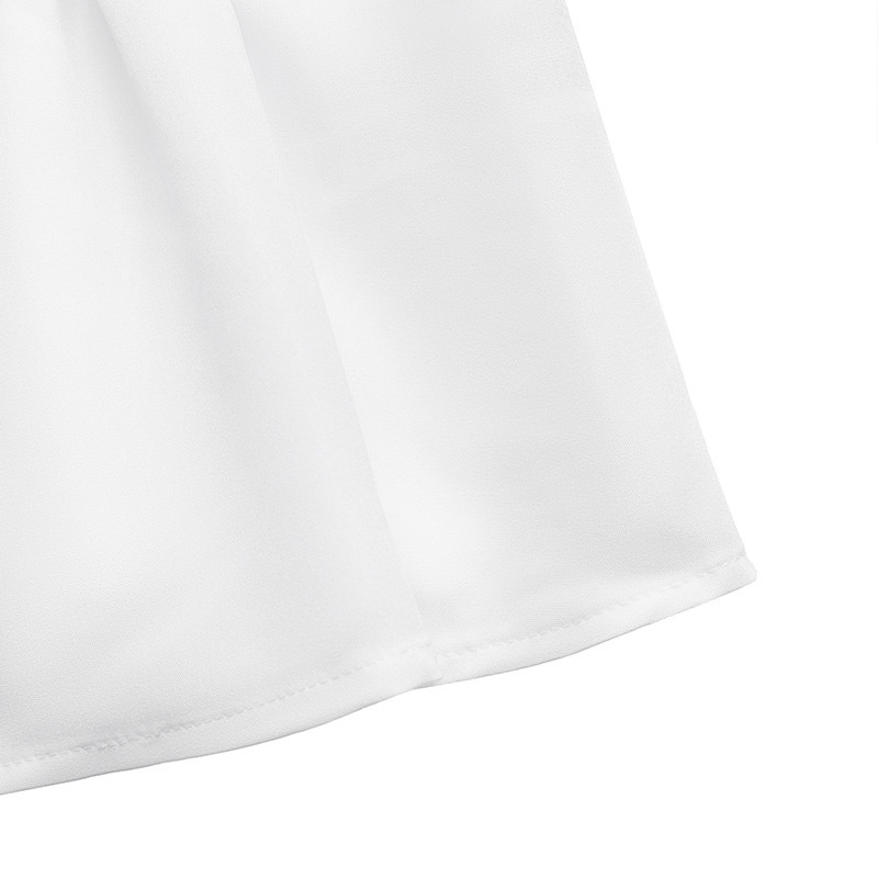 Contrast Trim Long Sleeve Pleated Blouse
