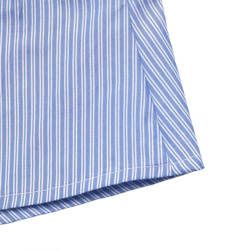 Women's Striped Lace-Up Back Button-Down Shirt