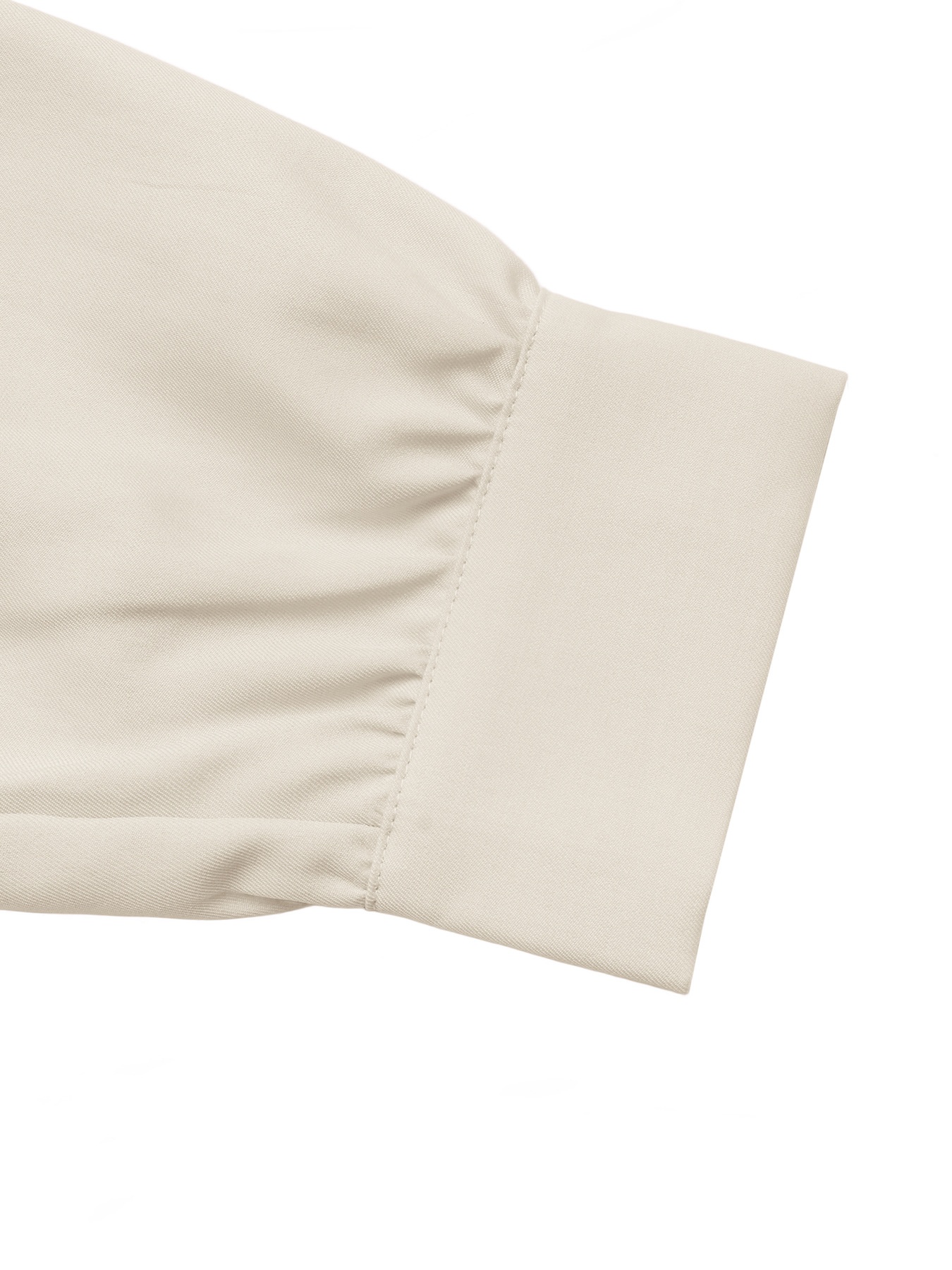 Women's Pleated Waist Long Sleeve Button-Down Blouse