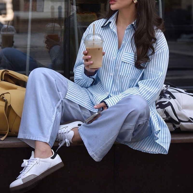 Women's Striped Long Sleeve Shirt