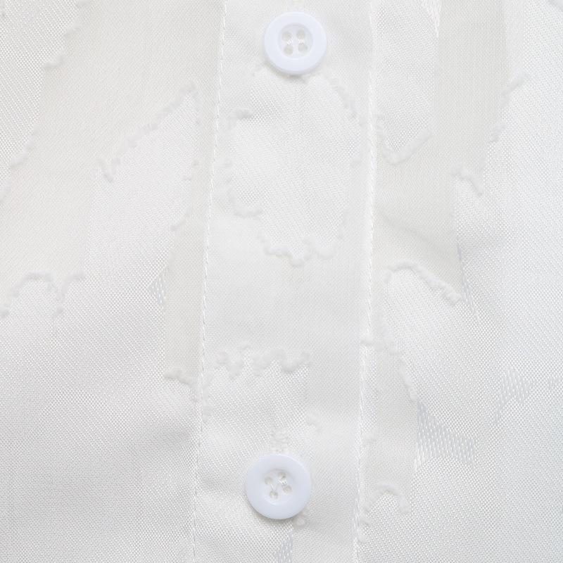 Women's Sheer Jacquard Button-Down Shirt