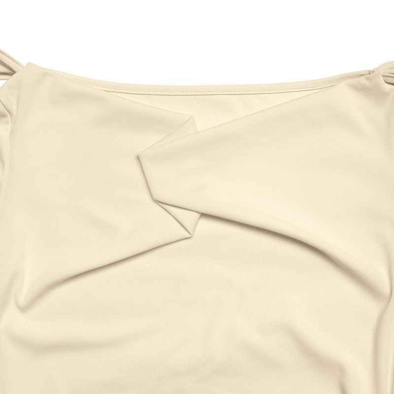 Draped Cowl Neck Long Sleeve Top with Lace Hem