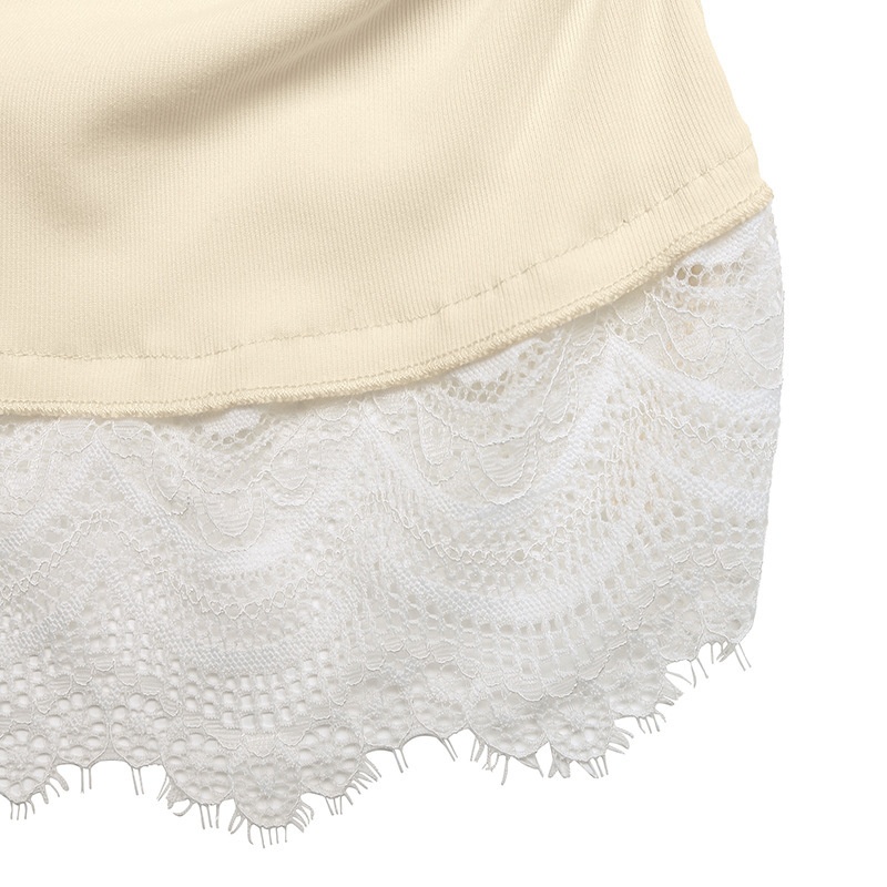 Draped Cowl Neck Long Sleeve Top with Lace Hem