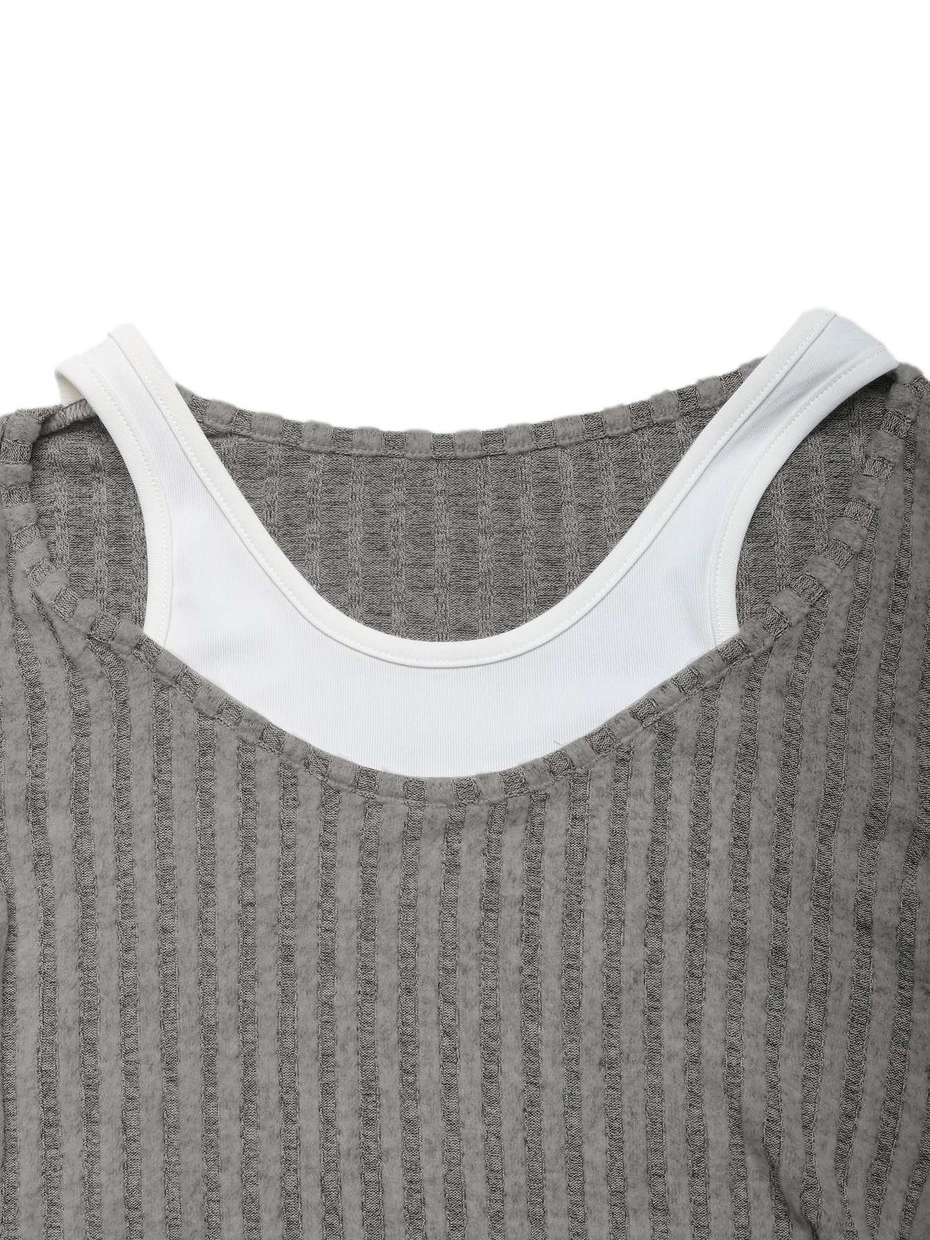 Women's 2-in-1 Ribbed Knit Long Sleeve Top