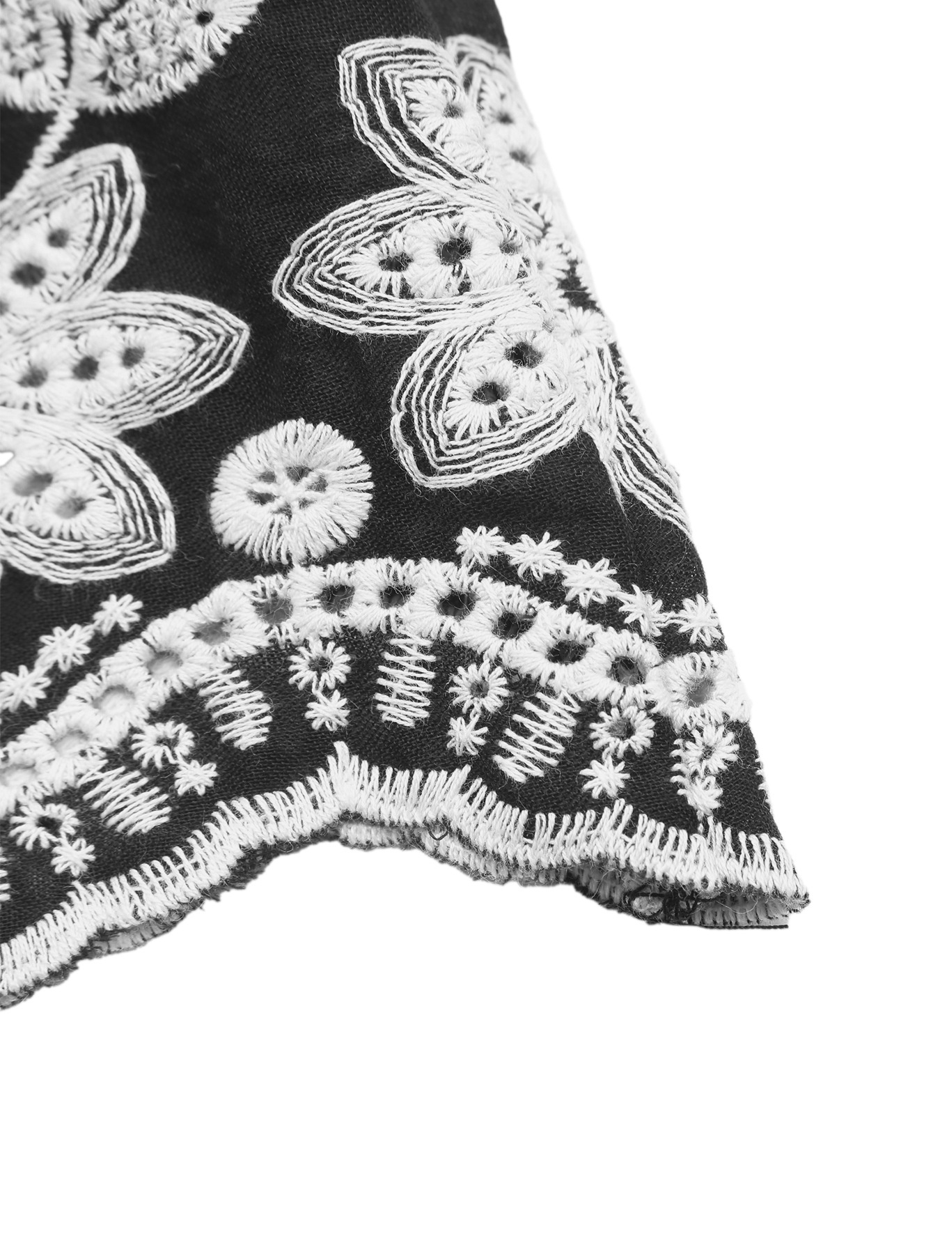 Black Floral Embroidered Peplum Tank Top