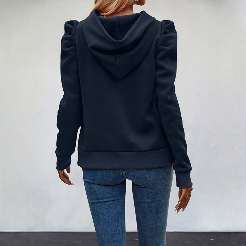 Women's Puff Sleeve Drawstring Hoodie