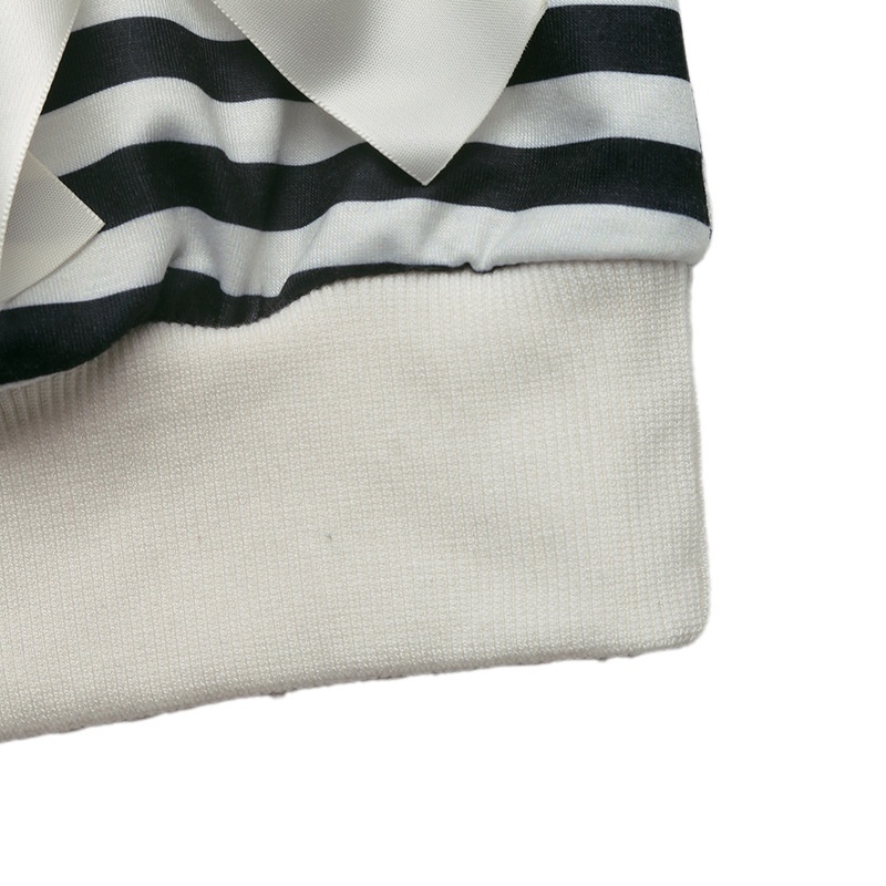 Women's Striped Bow Sweatshirt