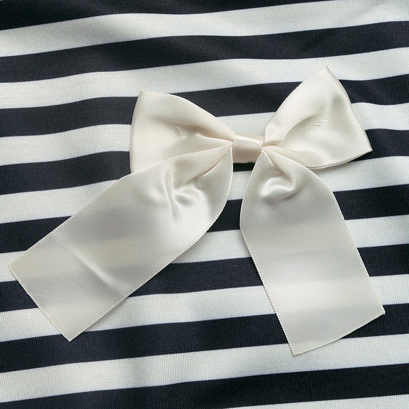 Women's Striped Bow Sweatshirt