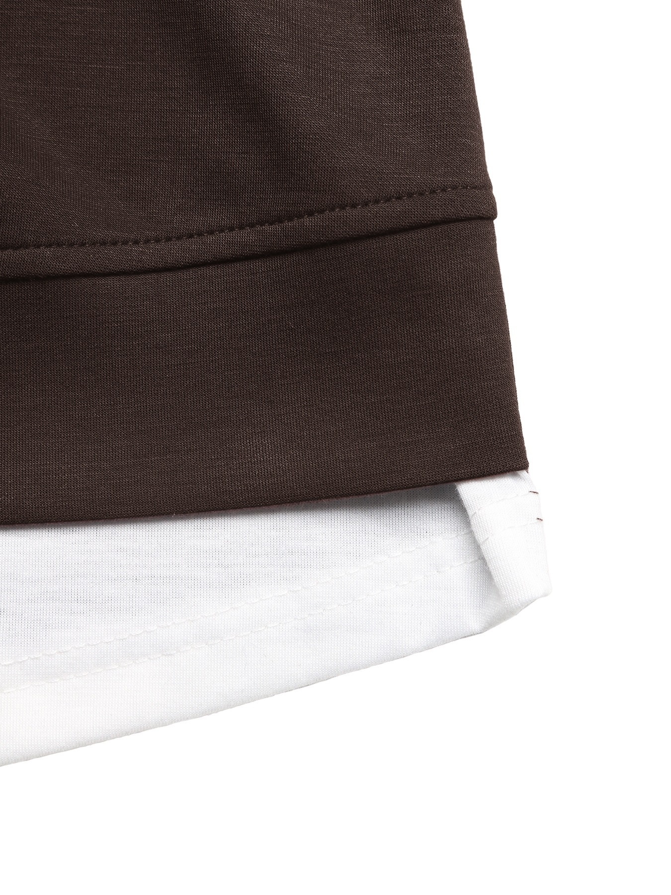 Women's Layered Look Button Henley Hoodie Top