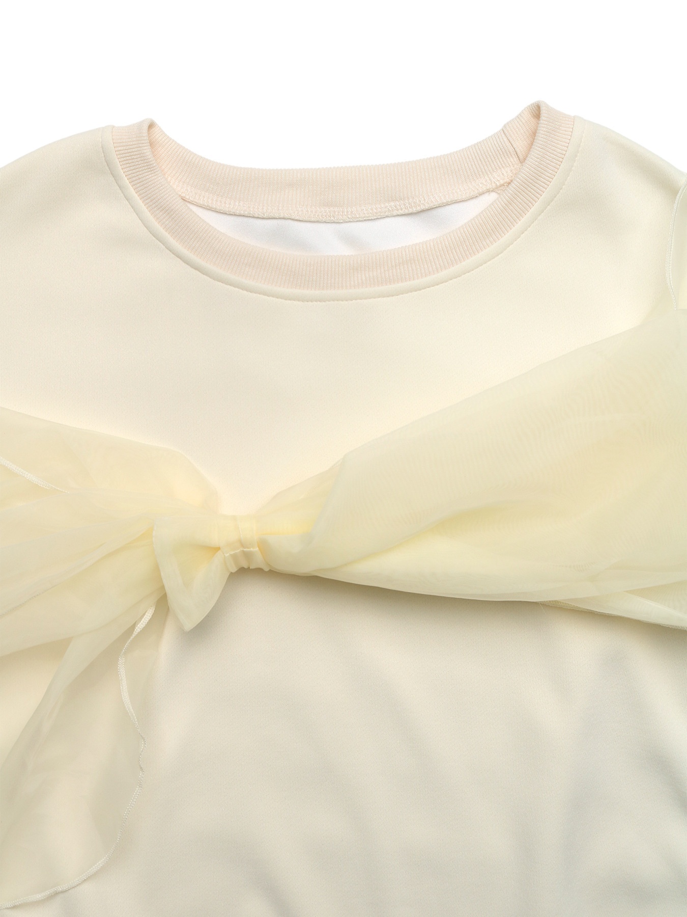 Oversized Bow Crew Neck Long Sleeve Sweatshirt