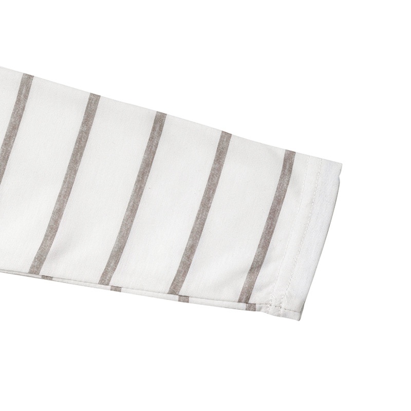 Top da donna a maniche lunghe a righe con blocchi di colore