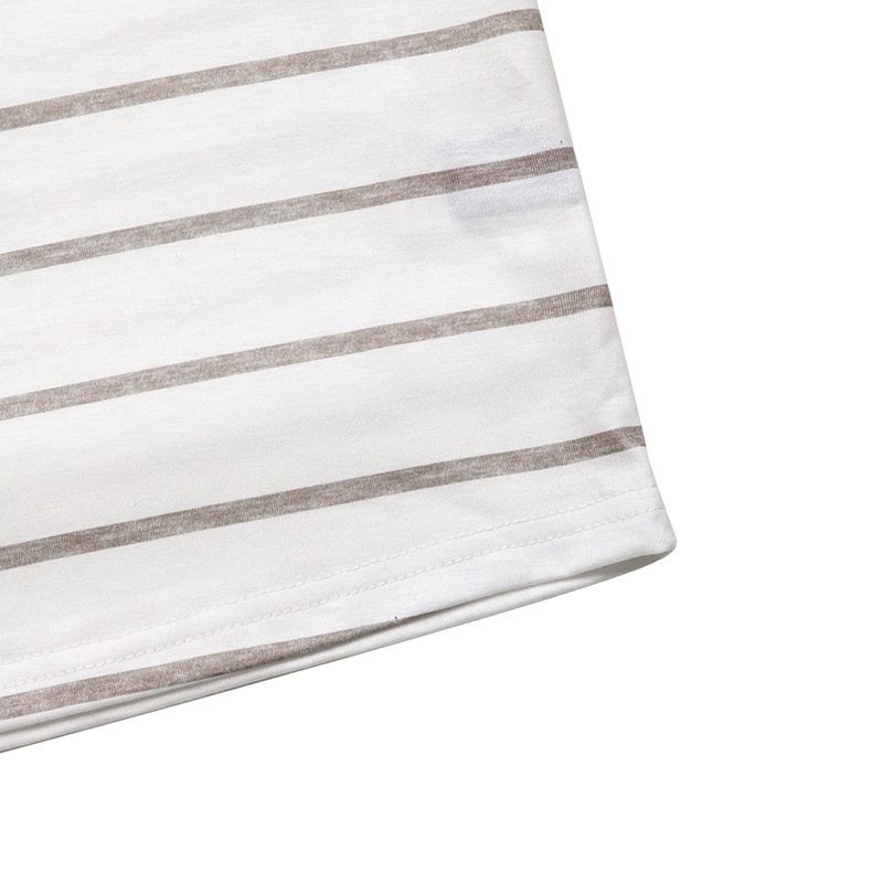 Top da donna a maniche lunghe a righe con blocchi di colore