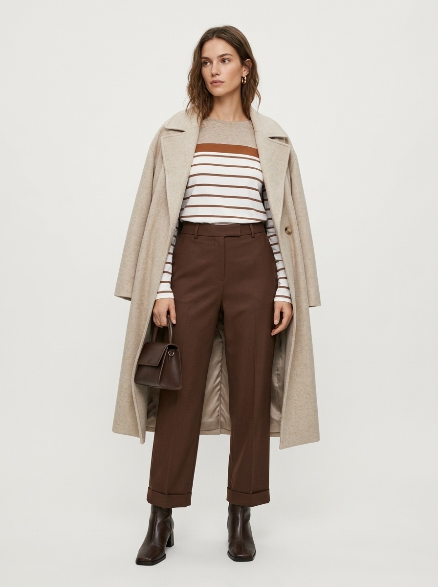 Top da donna a maniche lunghe a righe con blocchi di colore