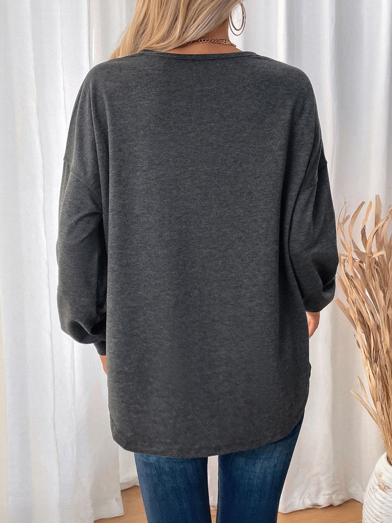 Women's Casual Long Sleeve Pocket Sweatshirt
