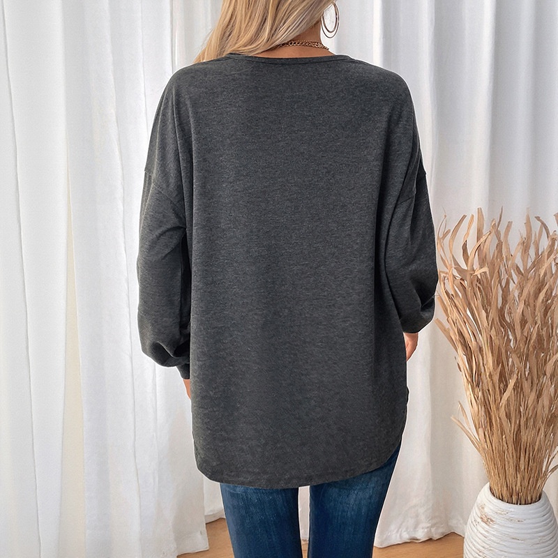 Women's Casual Long Sleeve Pocket Sweatshirt