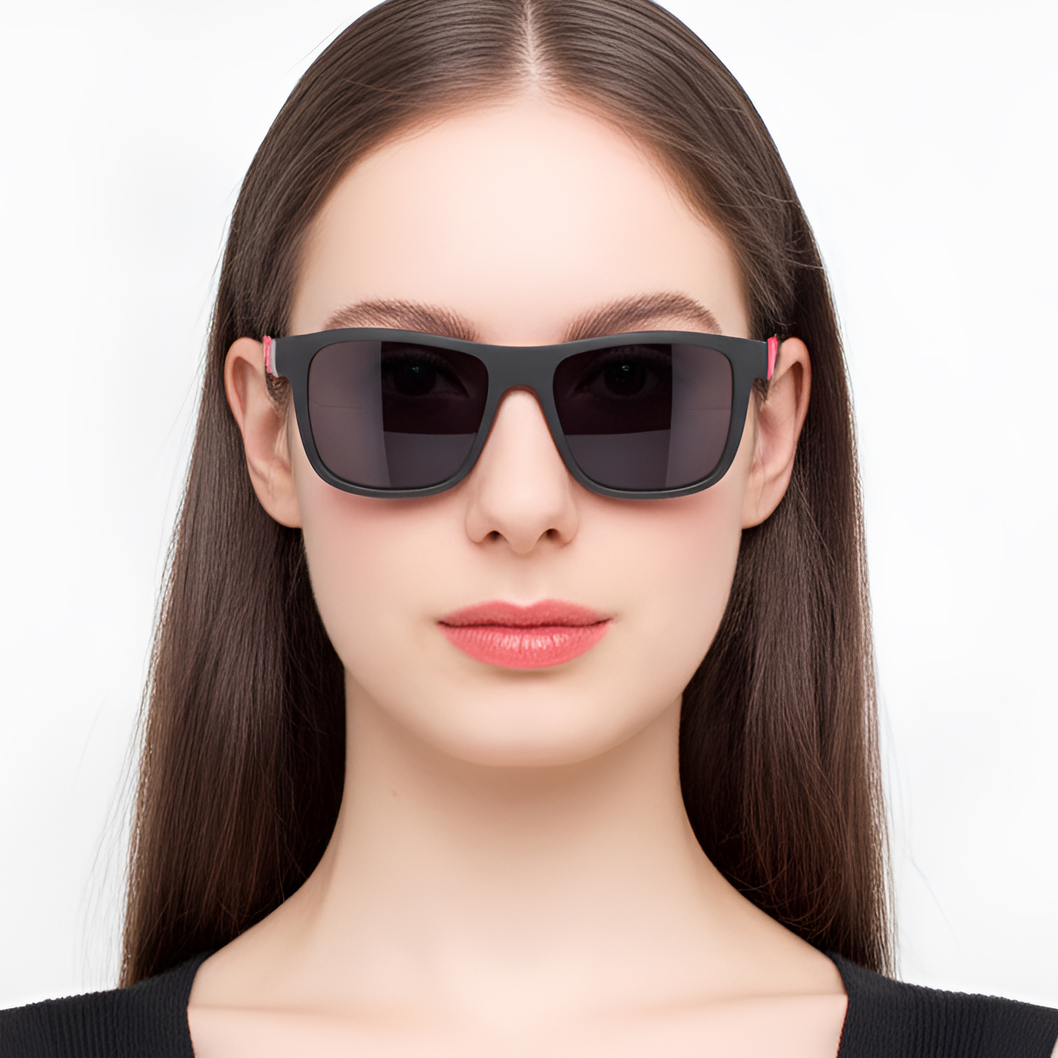 BS0205-0003_Orange_Rectangular_TR90_Sunglasses_model