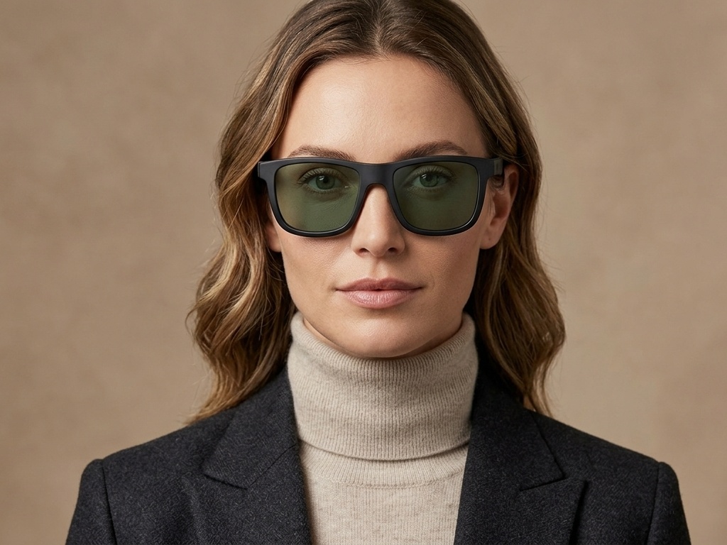 BS0205-0004_Grey_Rectangular_TR90_Sunglasses-tryon_female