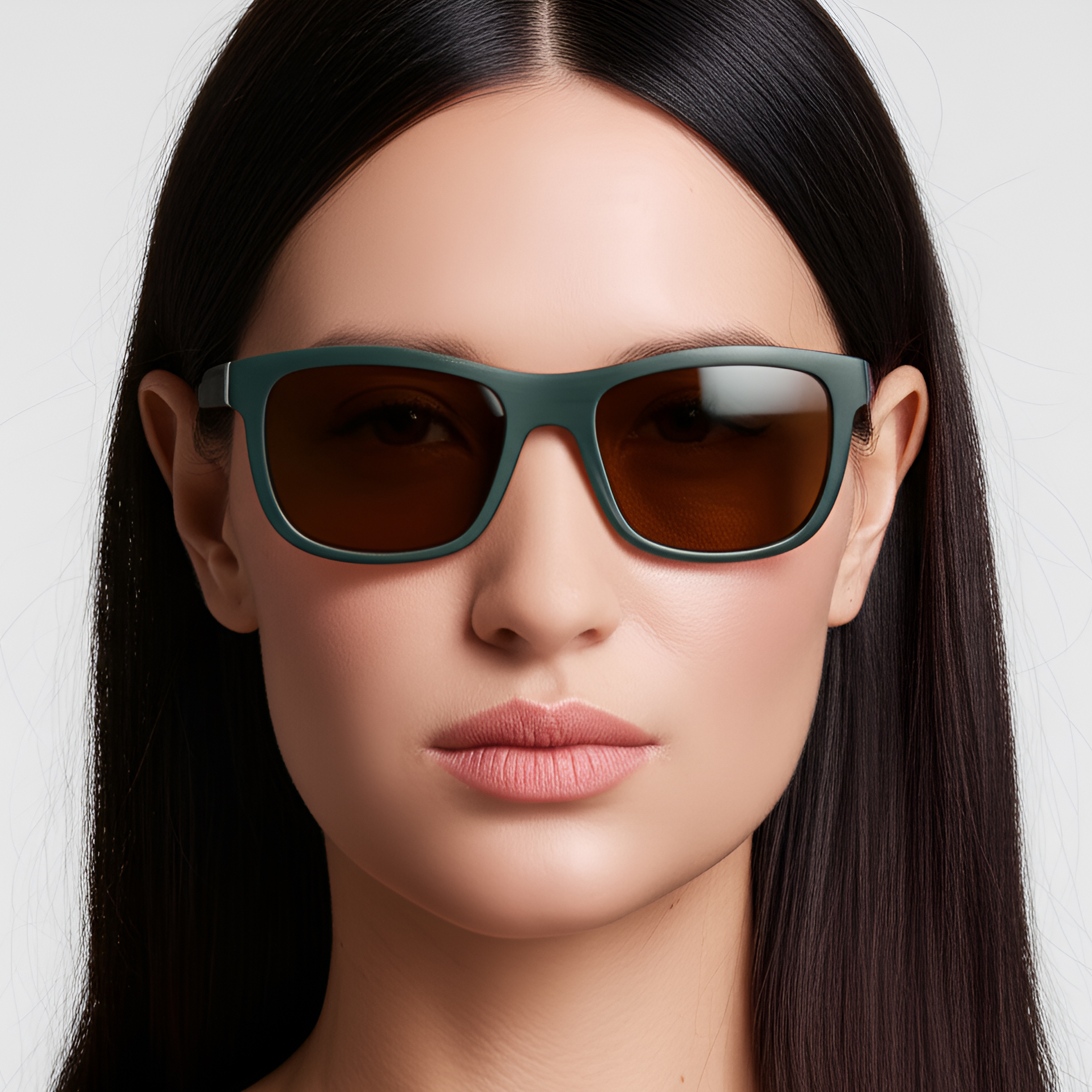BS0205-0006_Green_Rectangular_TR90_Sunglasses_model