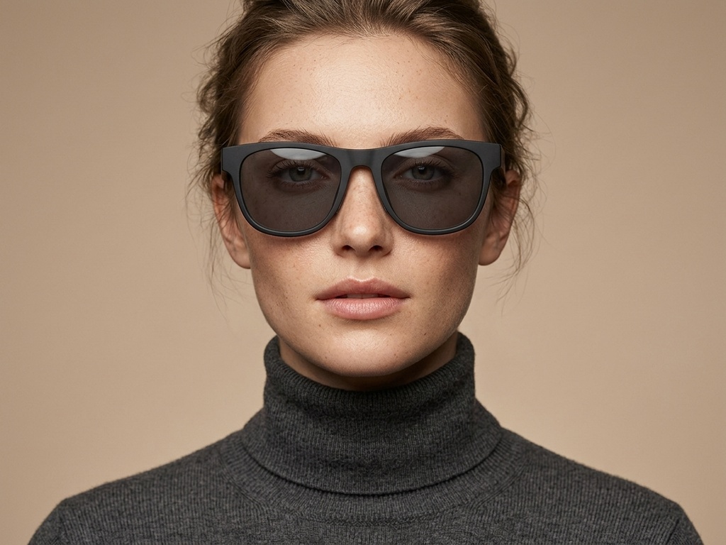 BS0205-0012_Black_Rectangular_TR90_Sunglasses-tryon_female