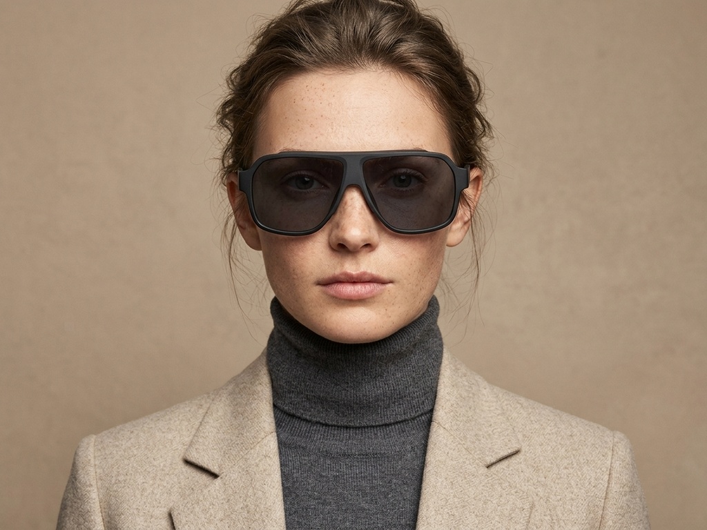 BS0205-0017_Black_Aviator_TR90_Sunglasses-tryon_female
