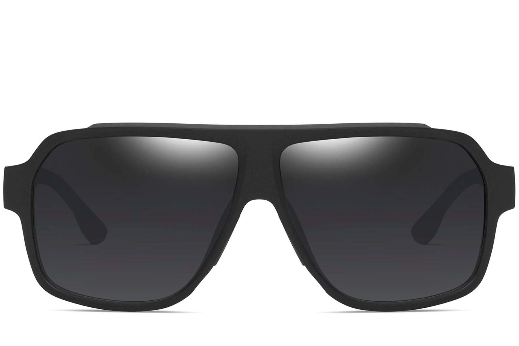 BS0205-0017_Black_Aviator_TR90_Sunglasses_front