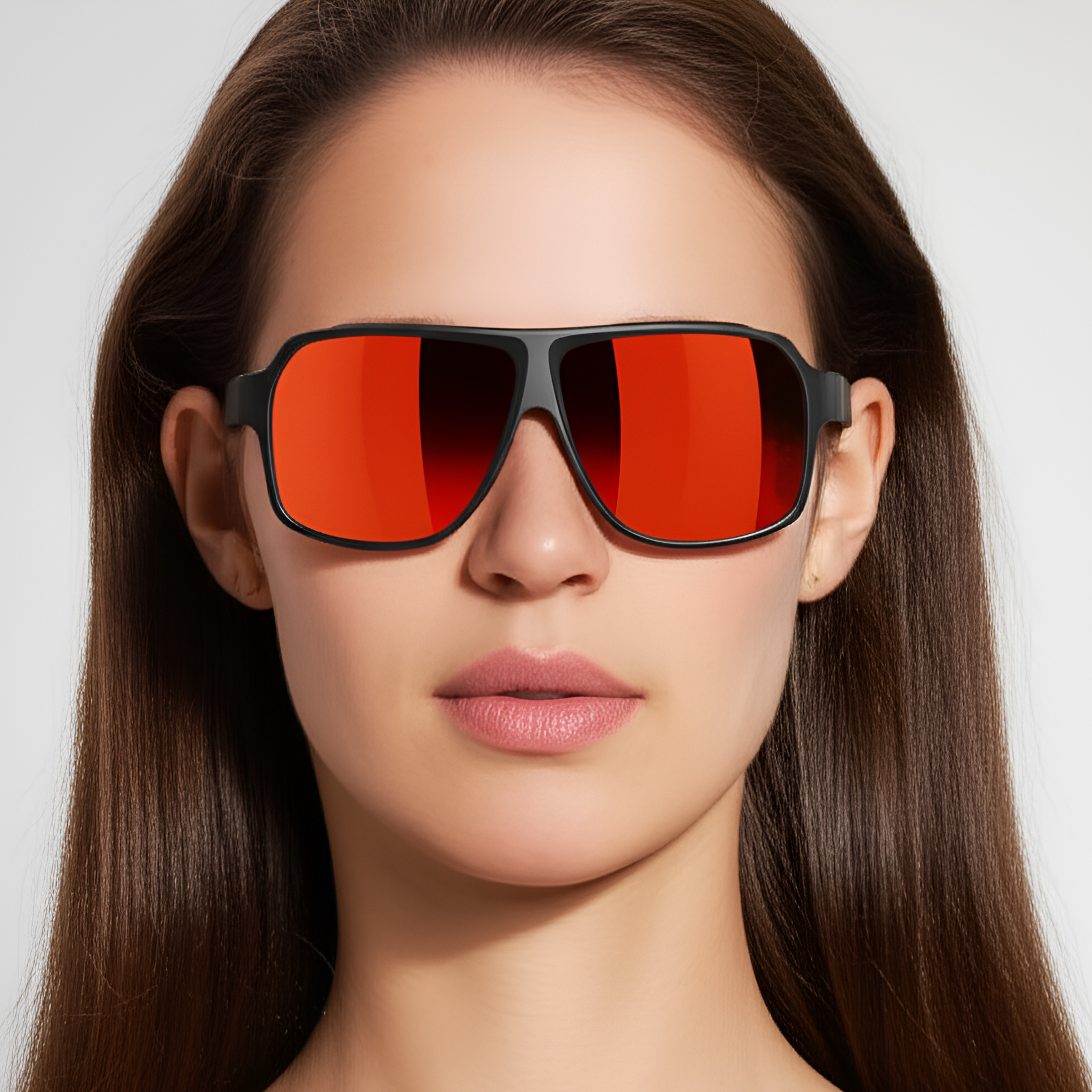 BS0205-0021_Orange_Aviator_TR90_Sunglasses_model