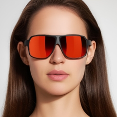 BS0205-0021_Orange_Aviator_TR90_Sunglasses_model