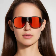 BS0205-0021_Orange_Aviator_TR90_Sunglasses_model