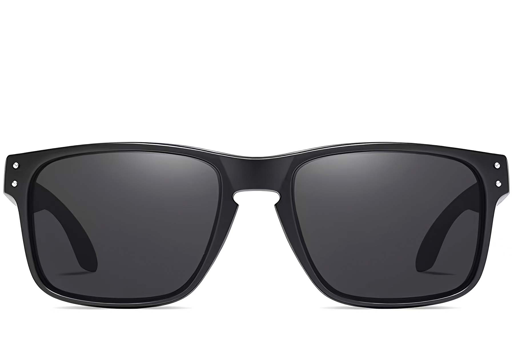 BS0205-0022_Black_Rectangular_Plastic_Sunglasses_front