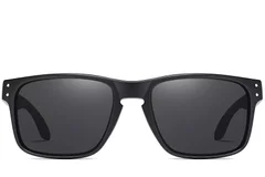 BS0205-0022_Black_Rectangular_Plastic_Sunglasses_front
