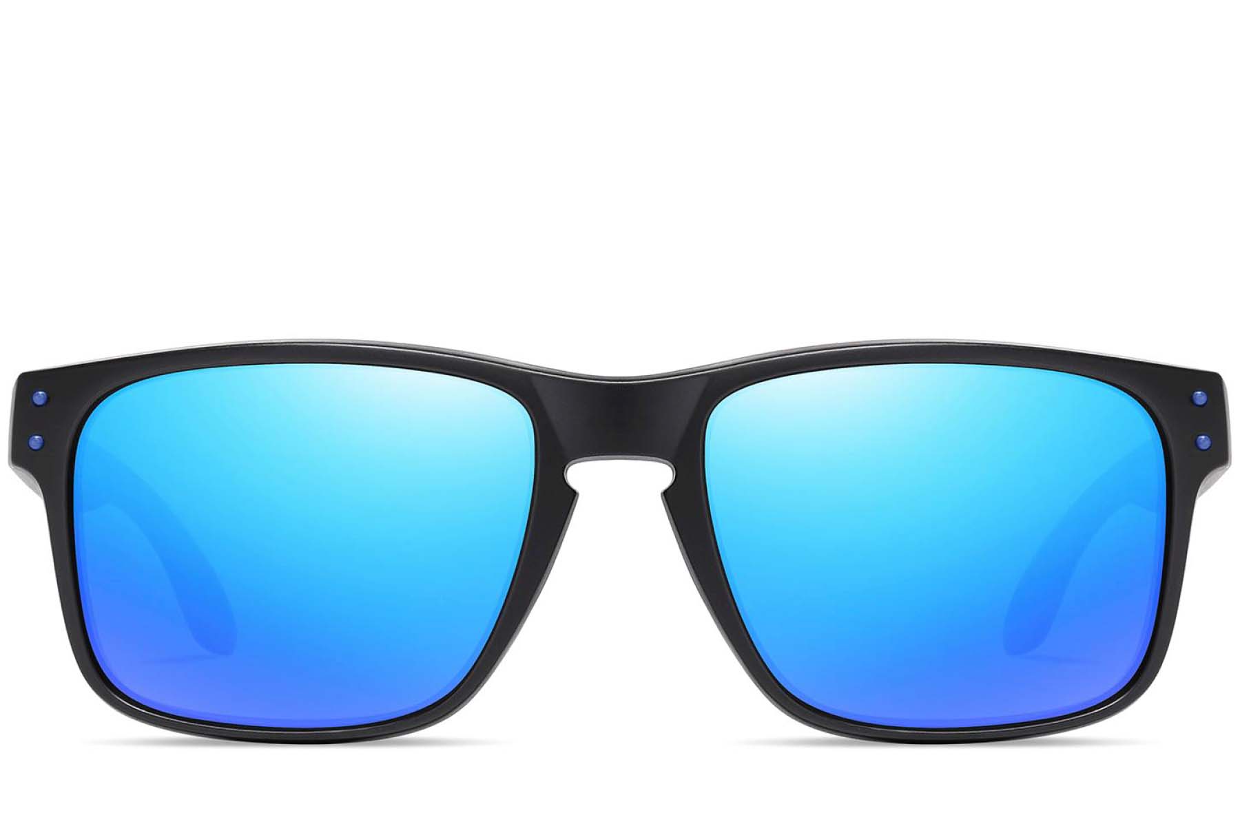 BS0205-0023_Blue_Rectangular_Plastic_Sunglasses_front