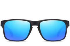 BS0205-0023_Blue_Rectangular_Plastic_Sunglasses_front