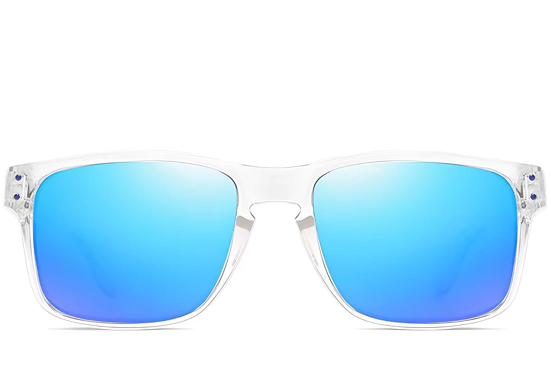 BS0205-0024_Transparent_Rectangular_Plastic_Sunglasses_front