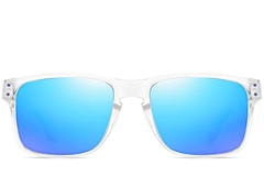 BS0205-0024_Transparent_Rectangular_Plastic_Sunglasses_front