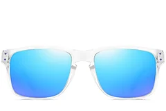 BS0205-0024_Transparent_Rectangular_Plastic_Sunglasses_front
