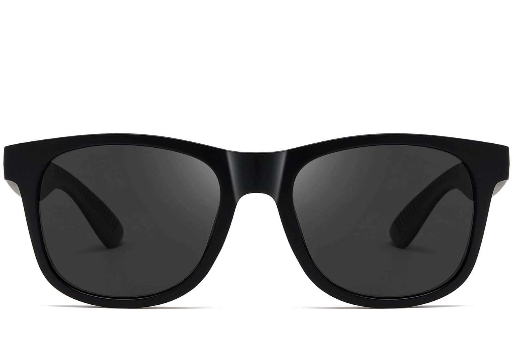 BS0205-0025_Black_Rectangular_Plastic_Sunglasses_front